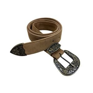 Free People "Black Rock Western Belt" Suede Light Brown Women's Size M/L